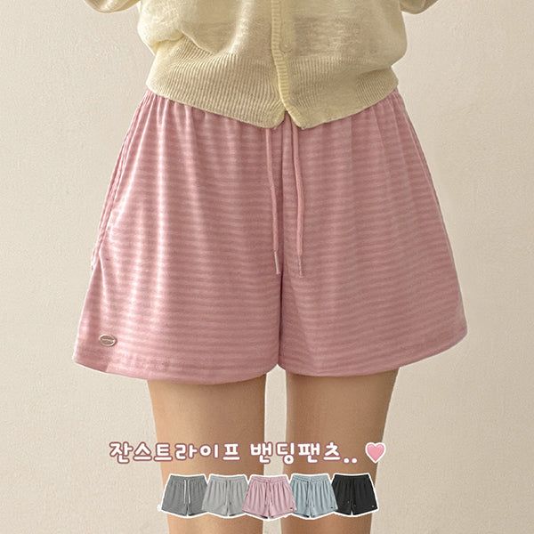 Pendant small stretch banding short pants