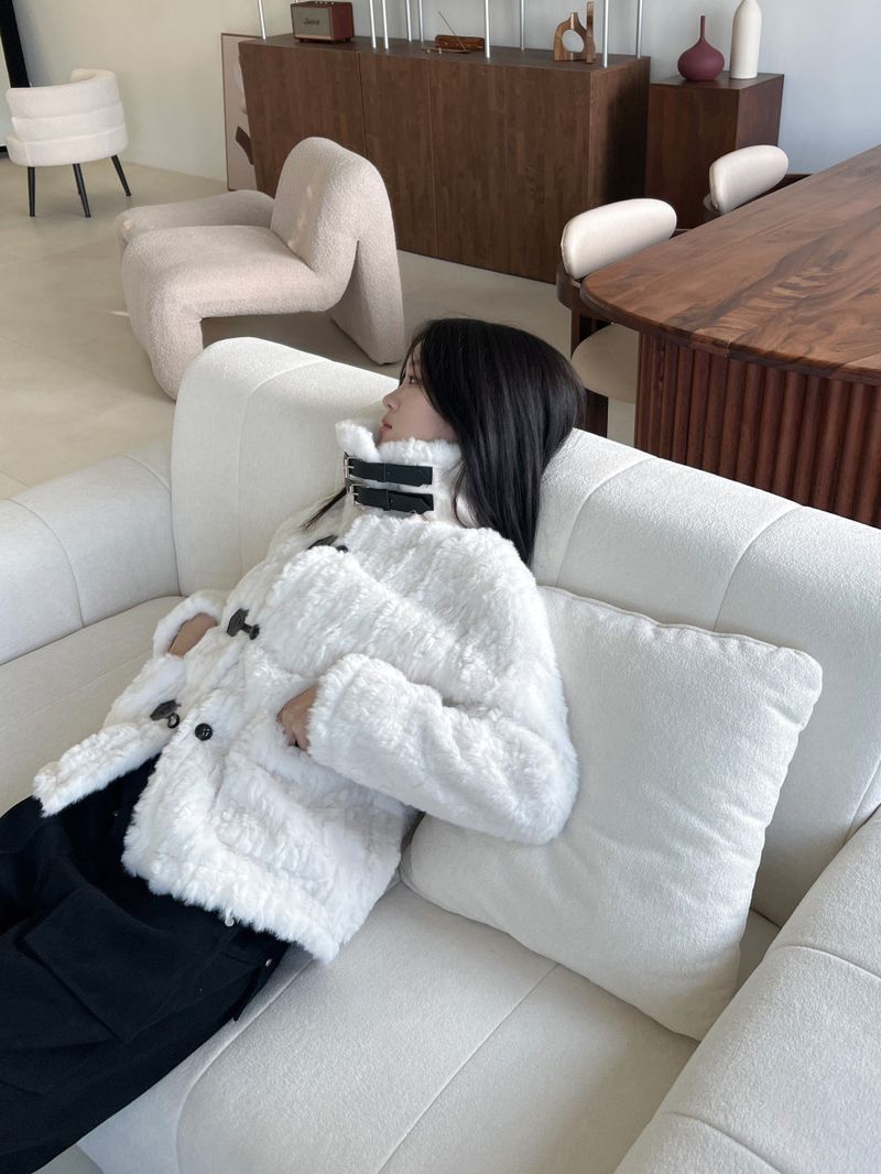 Coco Duffle High-Neck Short Fur Jacket