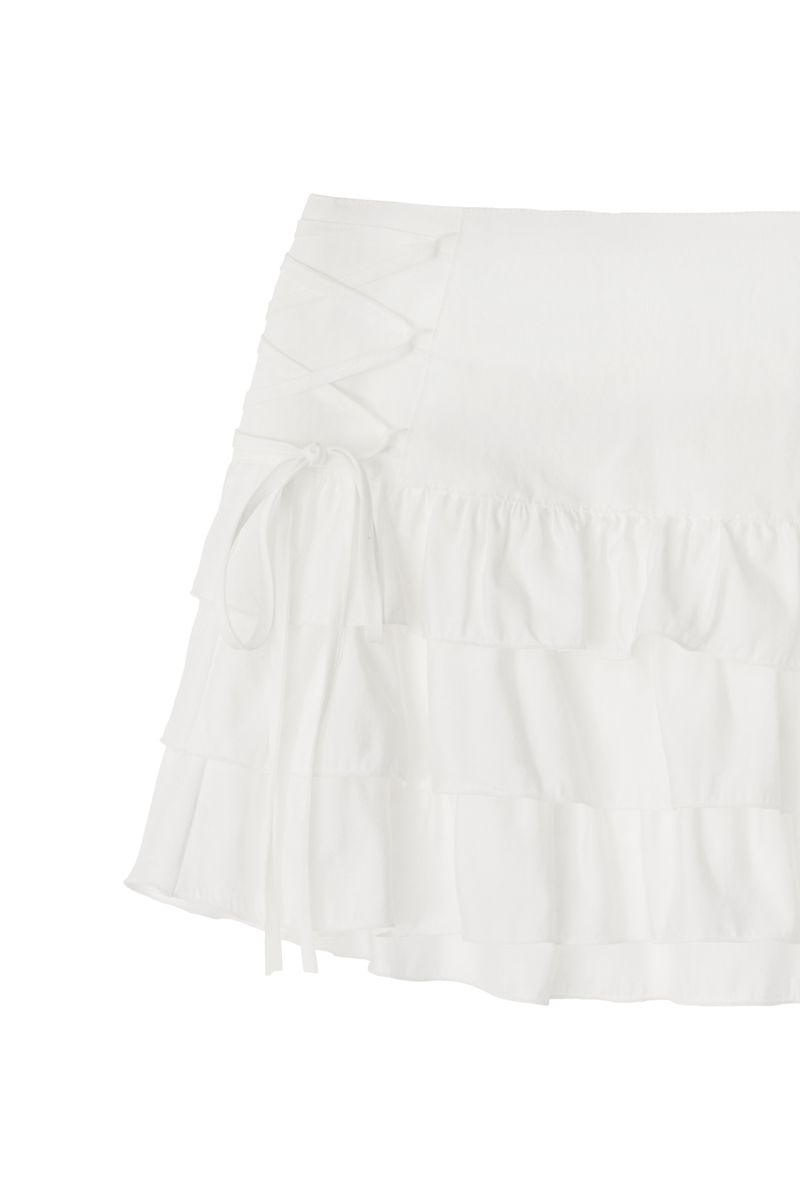Sheer flow frill skirt