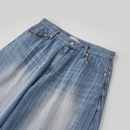 Smoke Washed Stripe Denim Pants