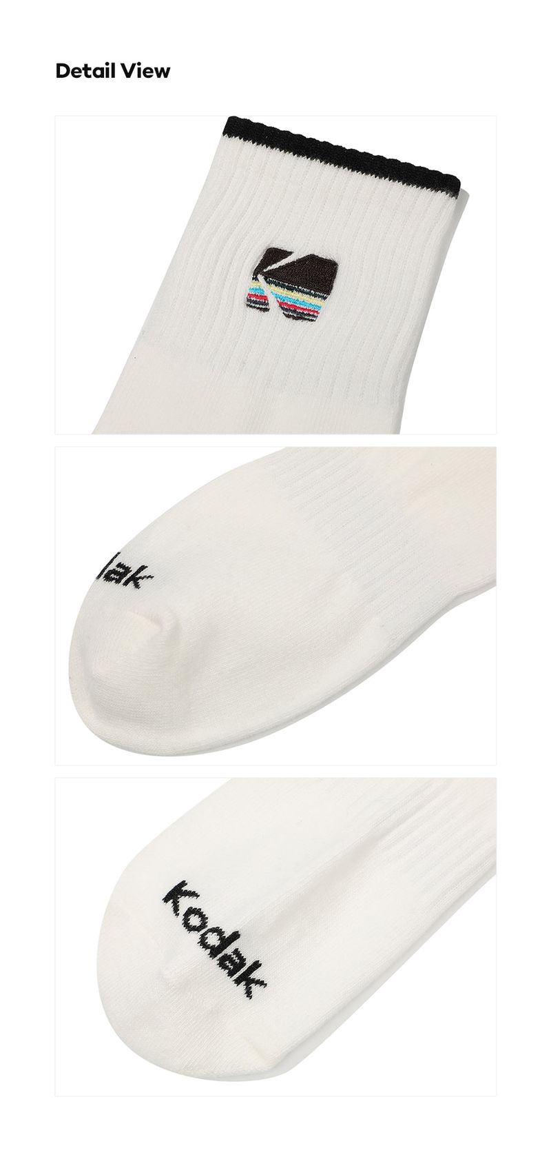 RAINBOW EMBROIDERY ANKLE SOCKS【BLACK】