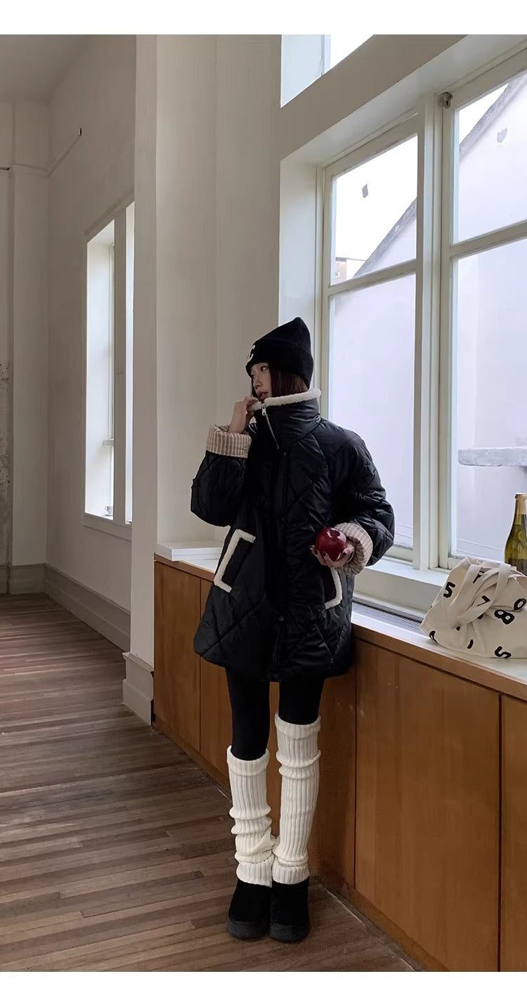 Highland Black Quilting Half Coat Jacket