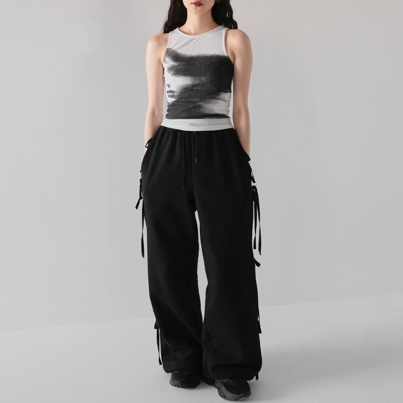 side ribbon sweat pants
