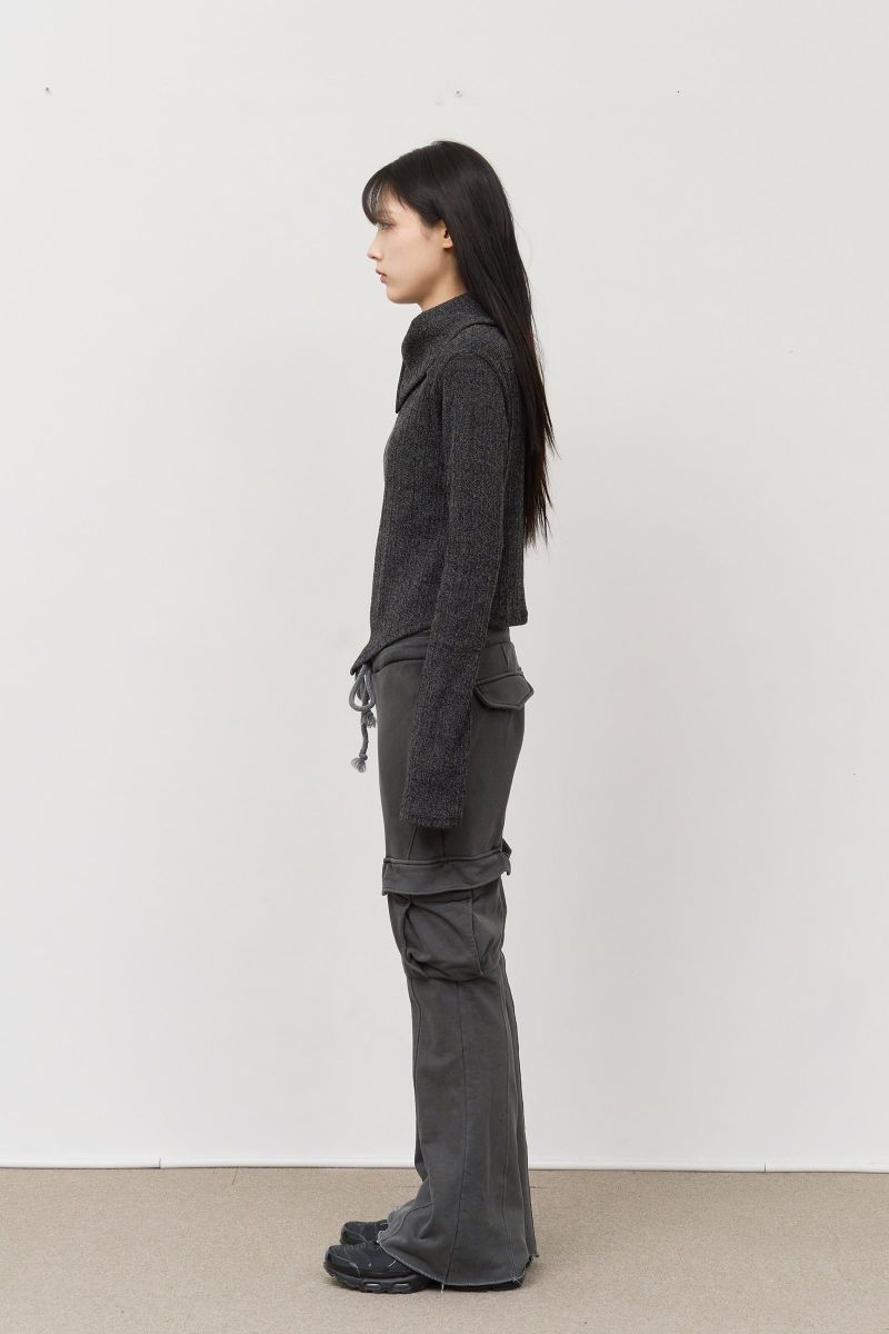 (W) Shield Slash Knitted Zip Up