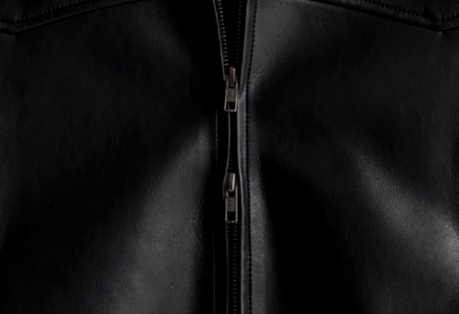 [ In-house ] Deep Black Premium Western Leather Blouson