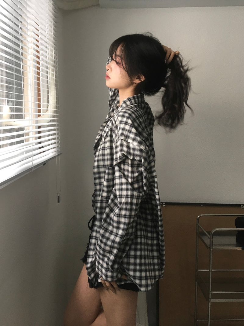 Cookie oversized Plaid Shirt