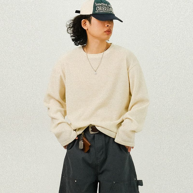 SEMIKAJI(セミカジ)の「ALL DAY Long Knit Sleeves(Tops)」