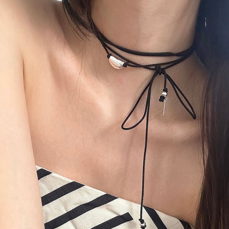 MOSXE（モスクス）の「[Hand made/925silver] Long string bean necklace (2color)（Accessories）」