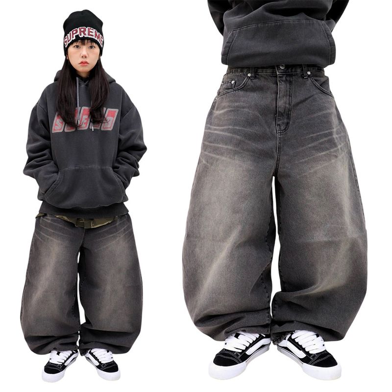 Wide Vintage Denim Balloon Pants