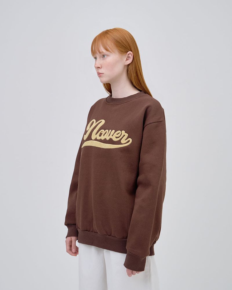 SCRIPT LOGO SWEAT SHIRTS - BRWON