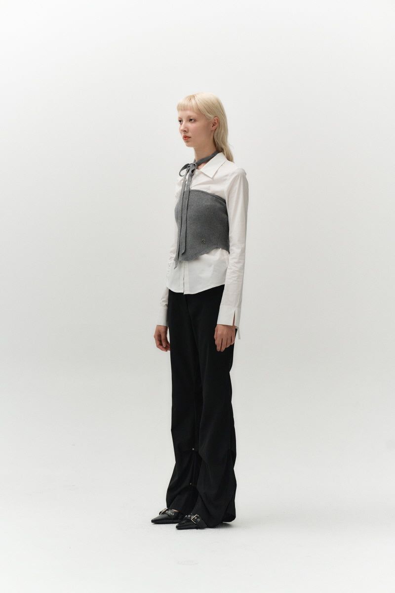 scarf top knit (grey)