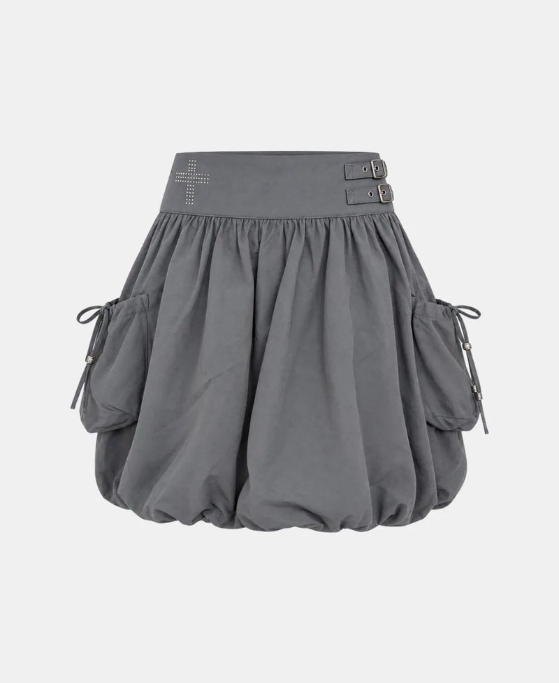 Cross Stud Cargo Balloon Skirt