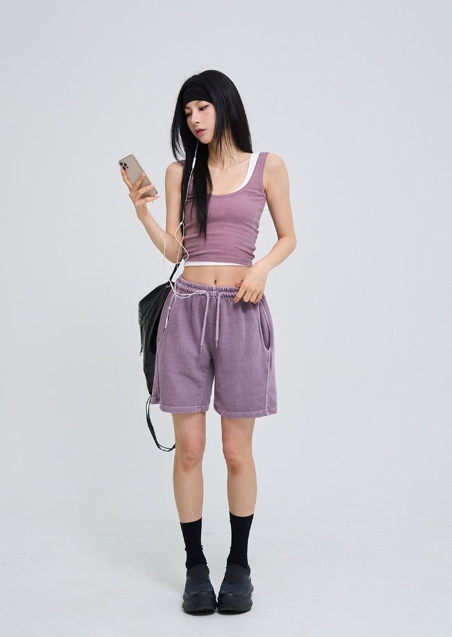 [U-BASIC] Roel Pigment Ribbed Tank Top