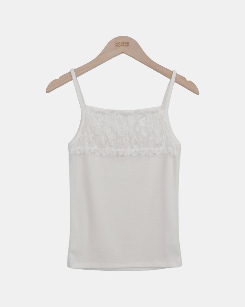 Weron Frill Lace Strap Sleeveless Top