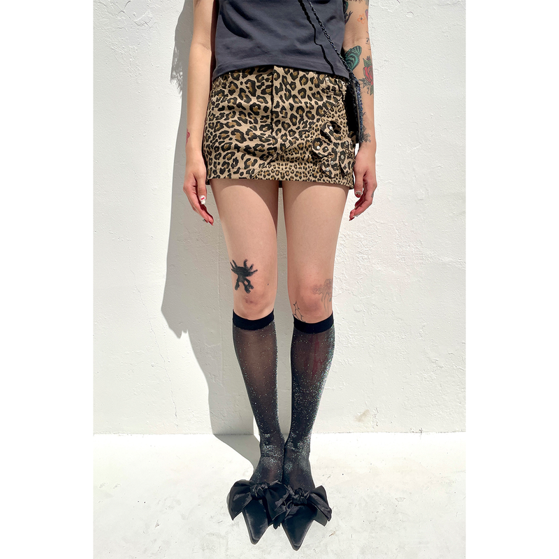 LEOPARD FLOWER SKIRT