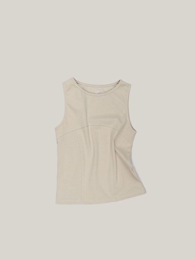 COTTON RIB TANK [ BEIGE ]