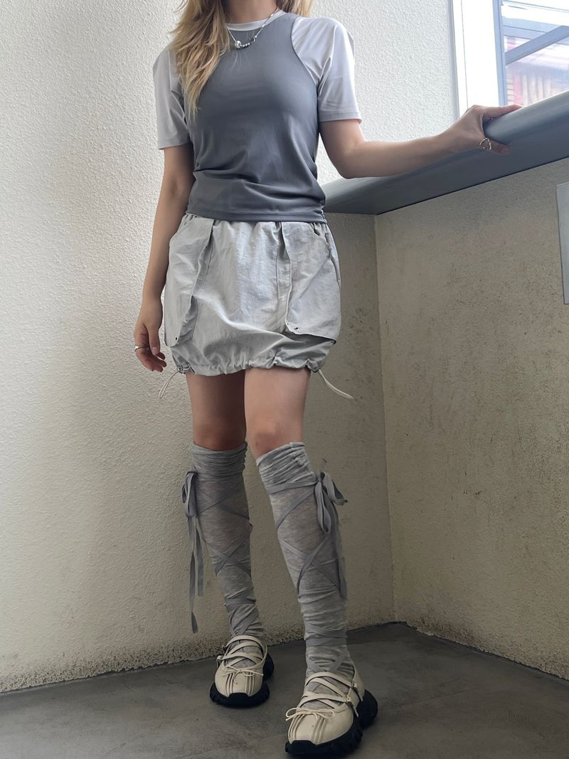 Ribbon long knee socks