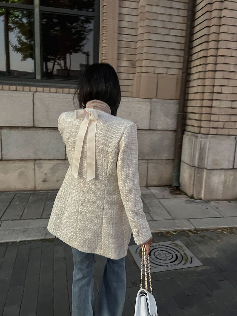 ribbon tweed dress