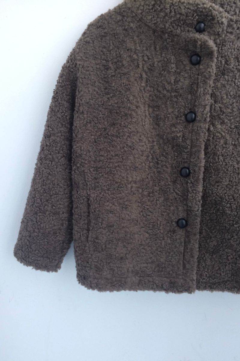 highneck puffy fur jacket