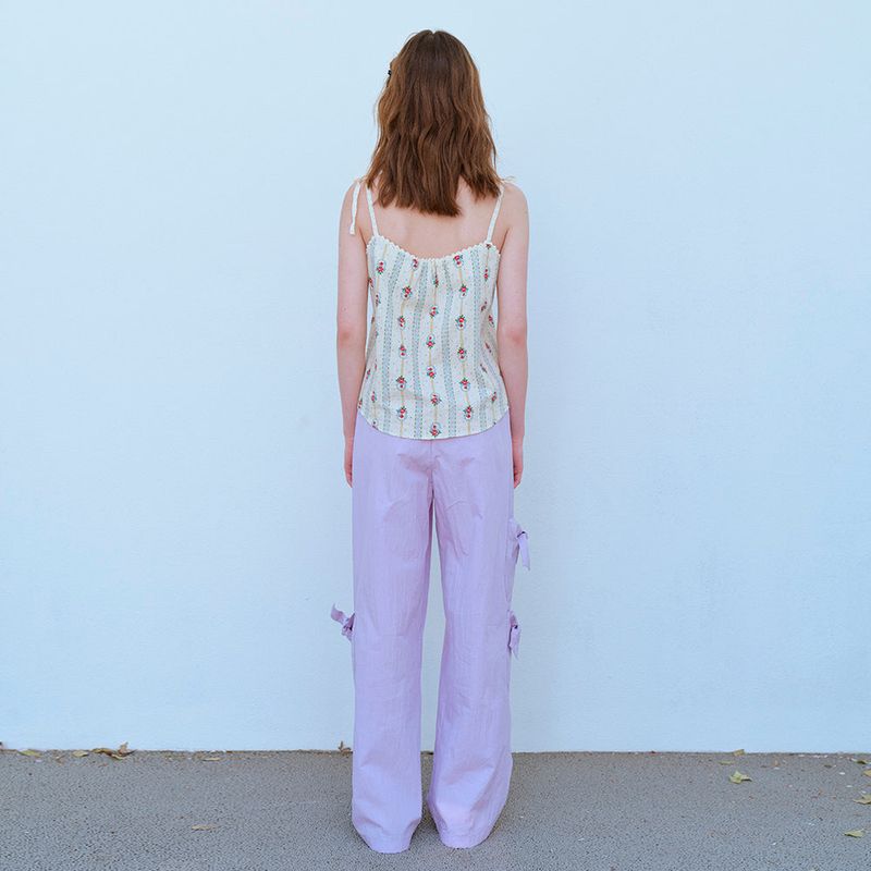RIBBON POCKET PANTS, LILAC