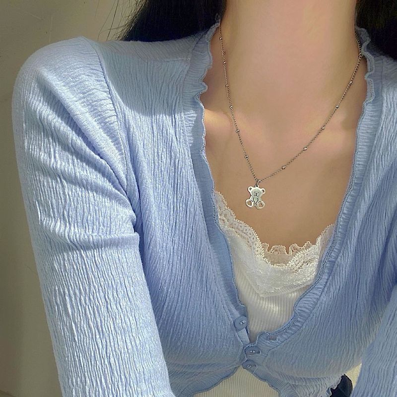 Heart pong bear necklace