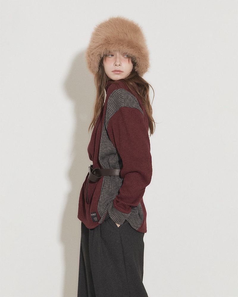 PLAIN FAUX FUR BUCKET HAT [2colors]