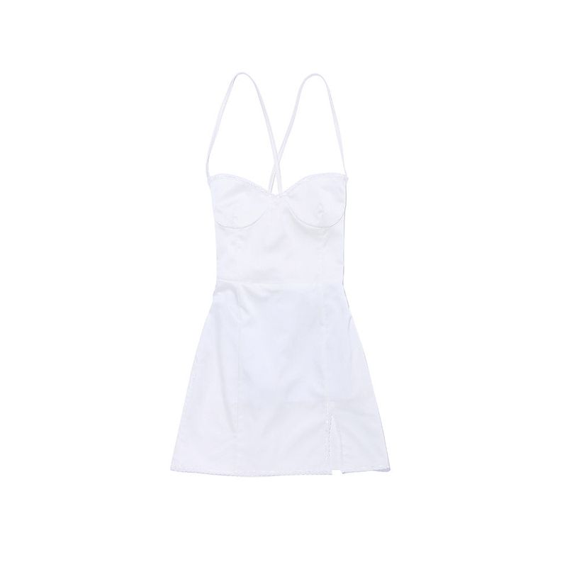 BOLD SLIP BACKLESS MINI ONEPIECE WHITE