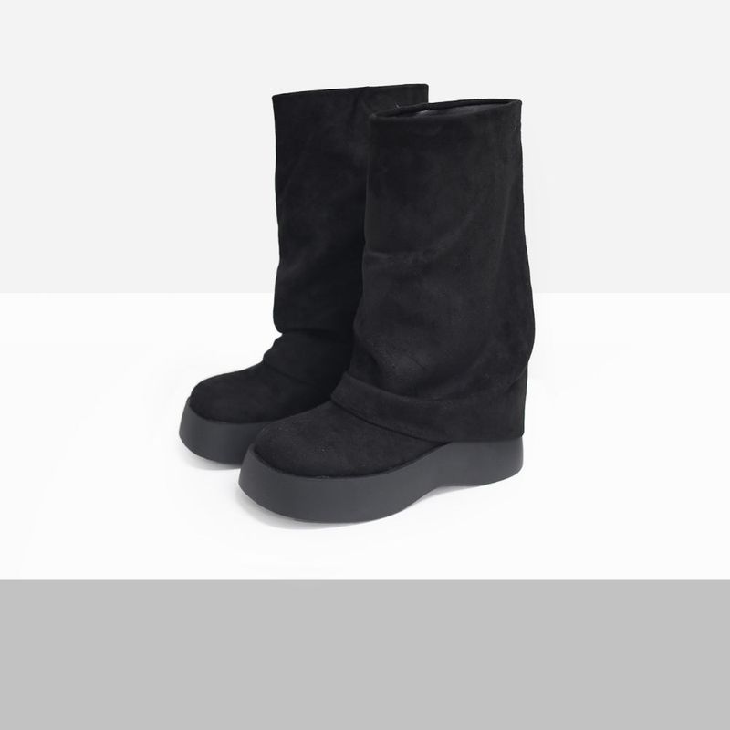 Benne Suede Chunky Heel Boots