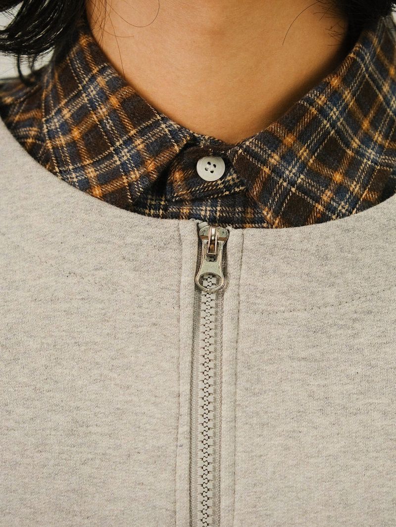 LA Clover Round Zip-up Cotton Cardigan