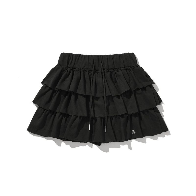 (DUC) Tutu Cotton Skirt Pants Black