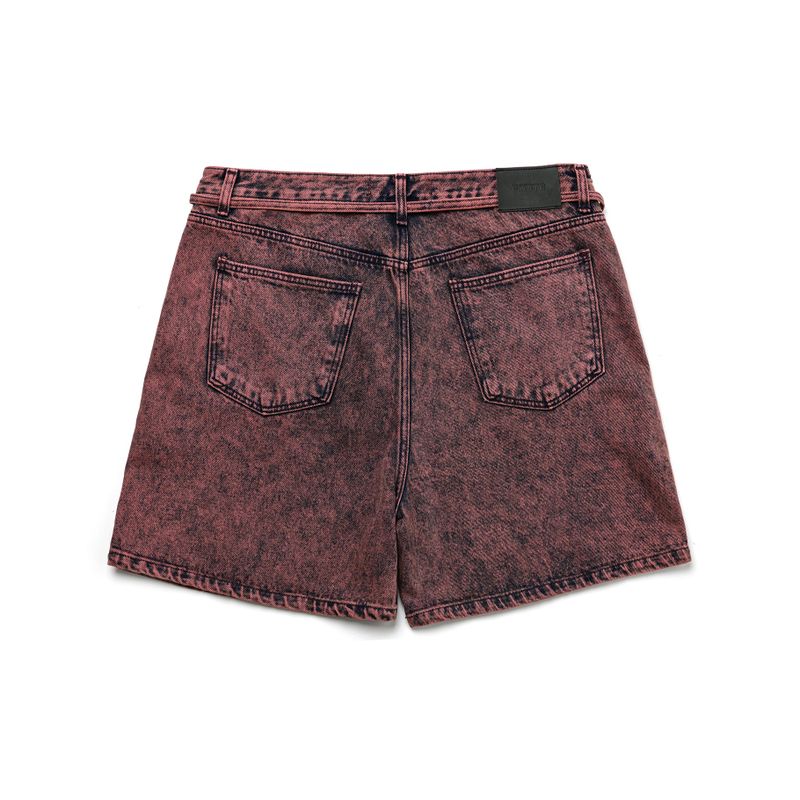WINE DENIM SHORTS