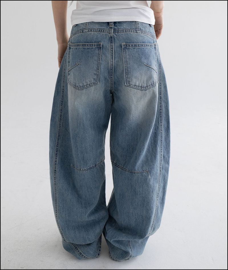 Banel datt curved denim pants