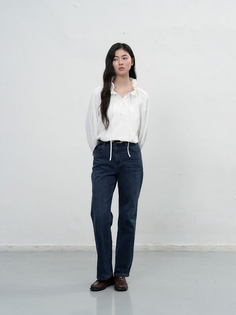【即日発送】loose fit frill collar blouse