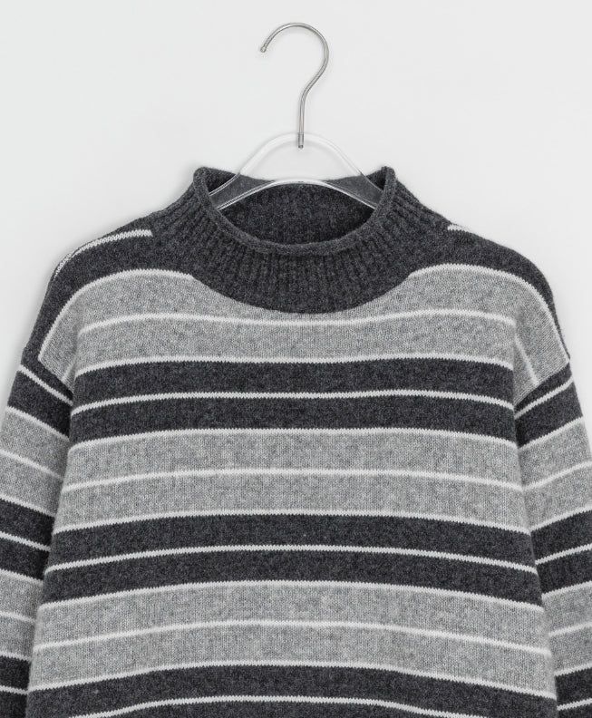 Hermot Half Neck Stripe Wool Knit