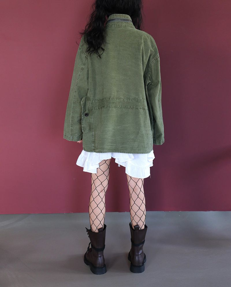 Vintage Washing Pocket Bomber Jacket