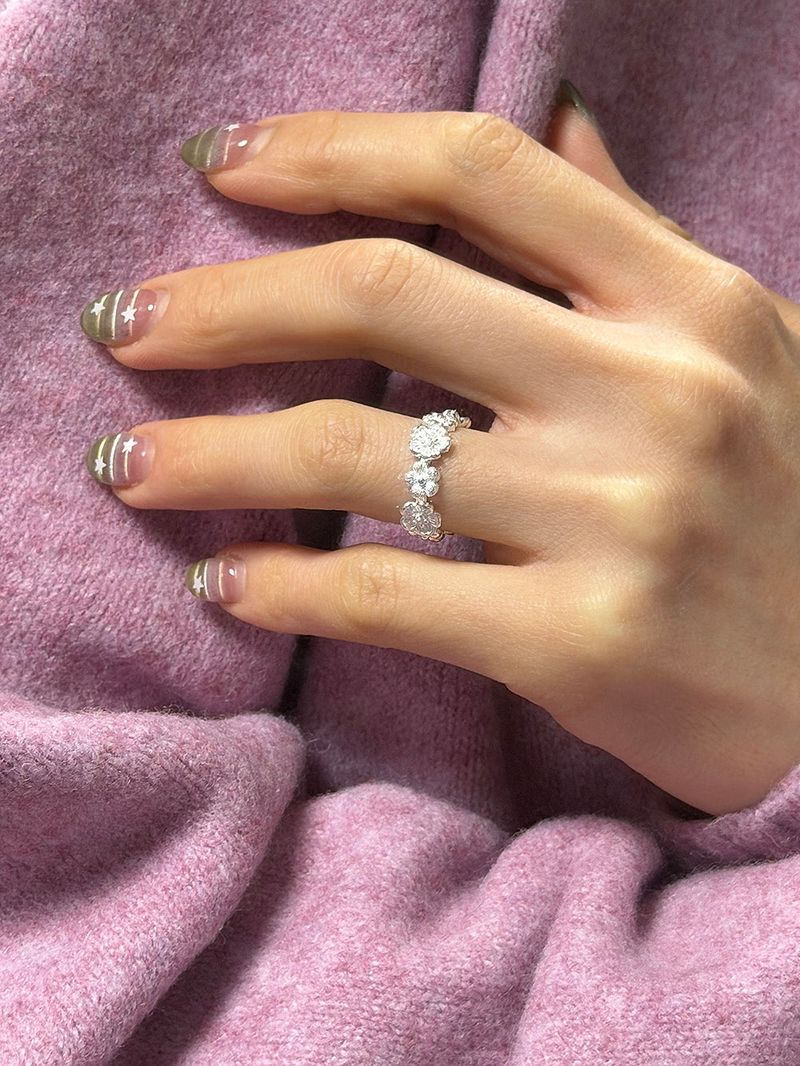 [925silver] Floral band ring