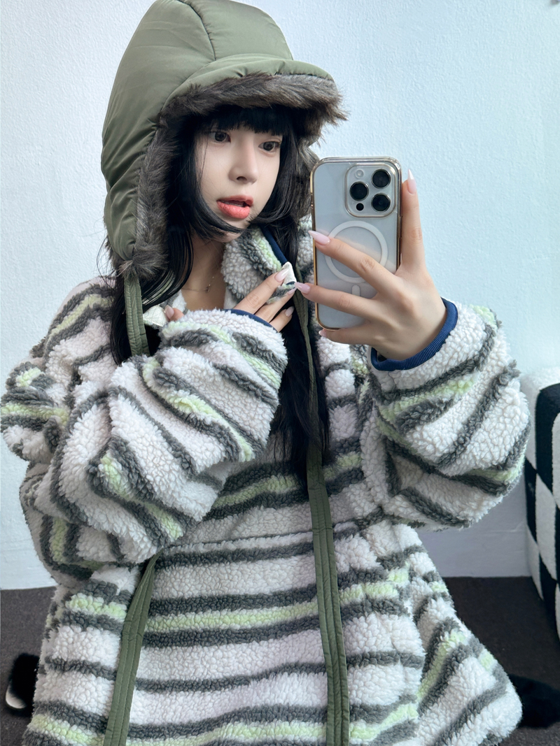 BOTH-SIDES FLEECE SNAP LONG PANTS 🧸🩵🤍6COLOR