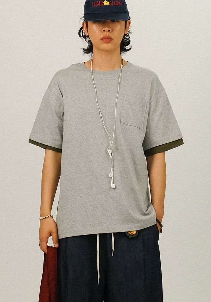 SEMIKAJI(セミカジ)の「DS Pocket Roll-Up Layered 1/2 T(Tops)」
