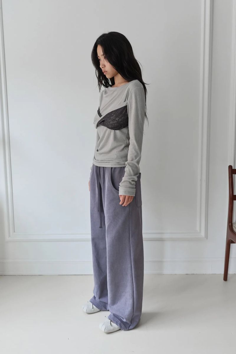 26SS★ SILVER GLITTER PIGMENT SWEAT PANTS