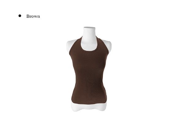 Kure Plain Halter Long Sleeveless