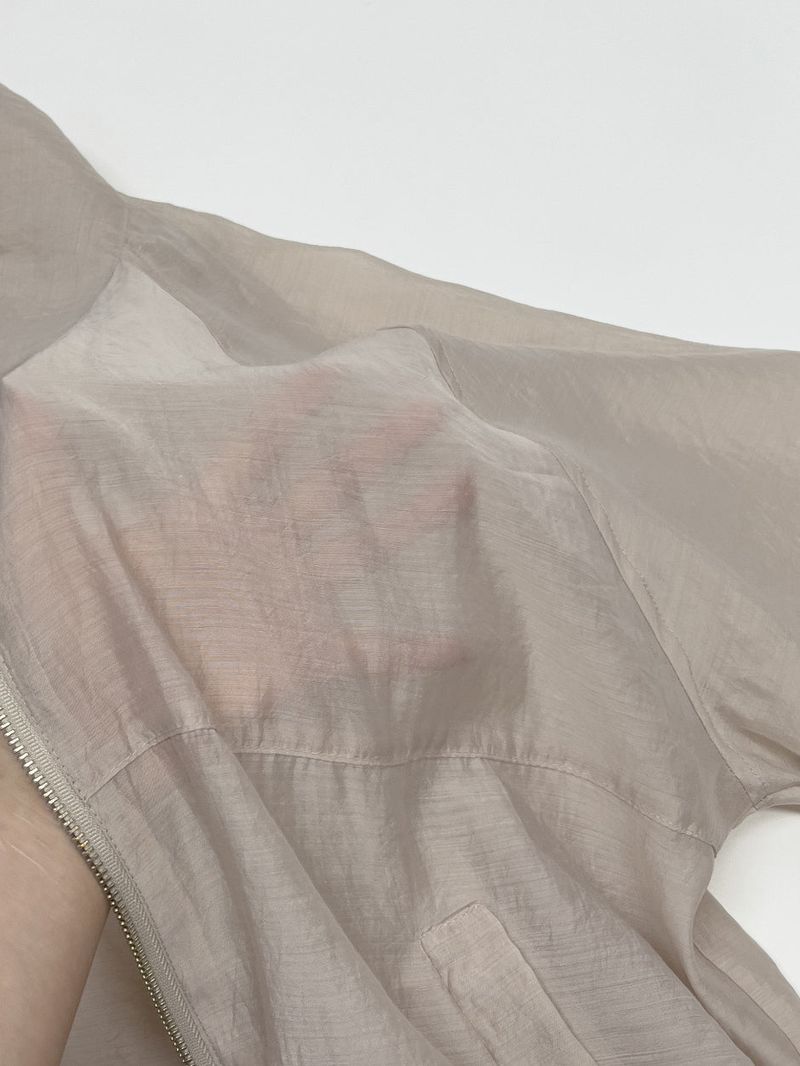 Organza Raglan See-through Blouson Jumper