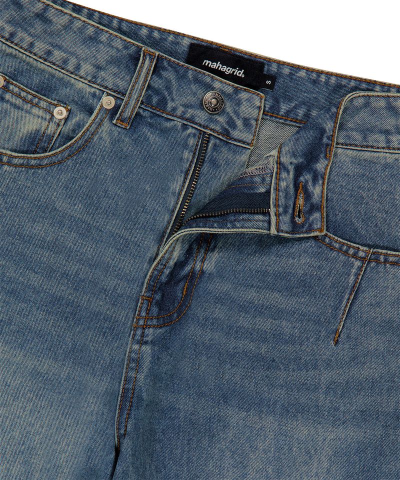 WASHED DART DENIM PANT
