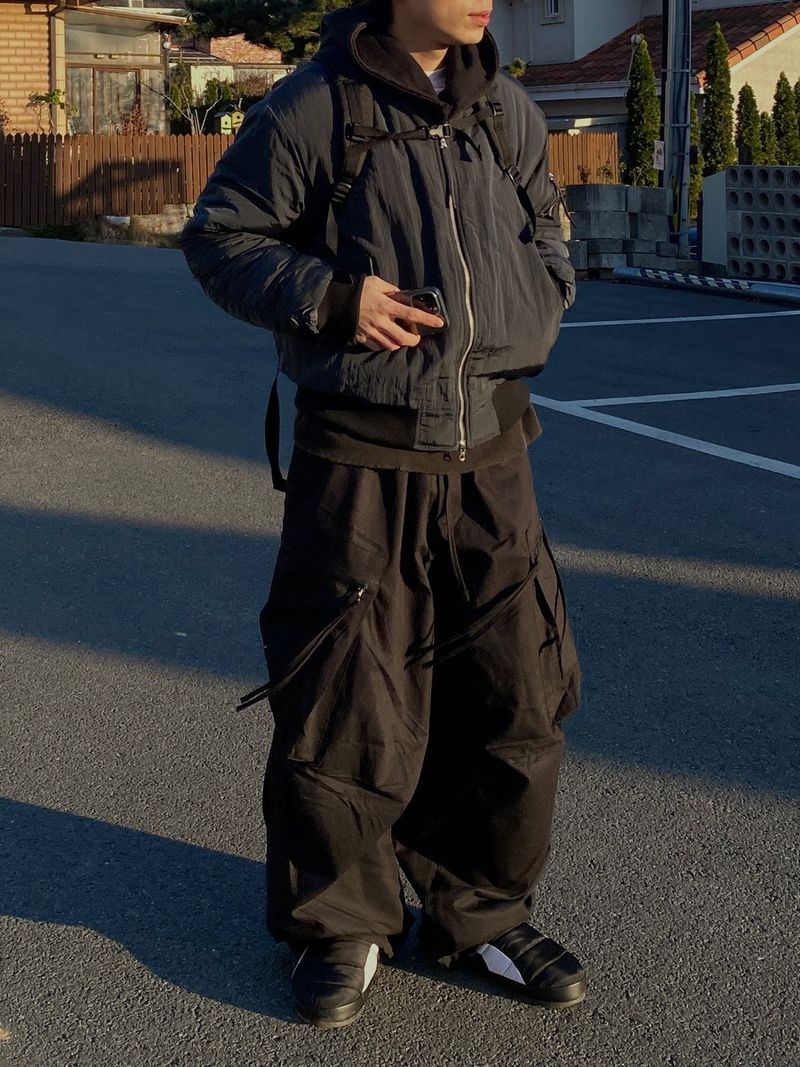 Double Zip Wing Cargo Balloon Pants 2C