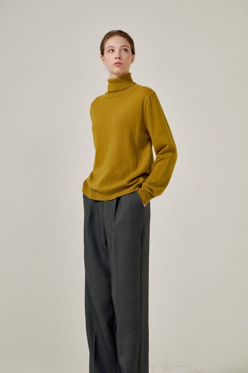 Cashmere turtle neck knit (Black)