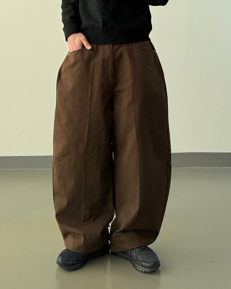 Bino Curved Wide Cotton Pants