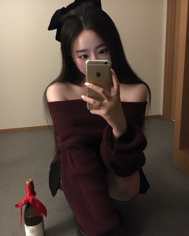 [ORIGINAL] DARE Off-Shoulder Rib Knit