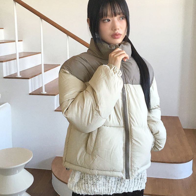 Lizer Cotton Candy Oversized Fit Color Short Padded Jacket