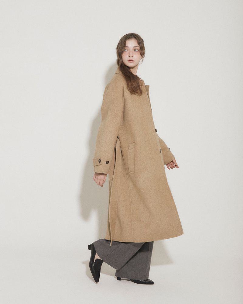 WOOL BALMACAAN COAT [BROWN]