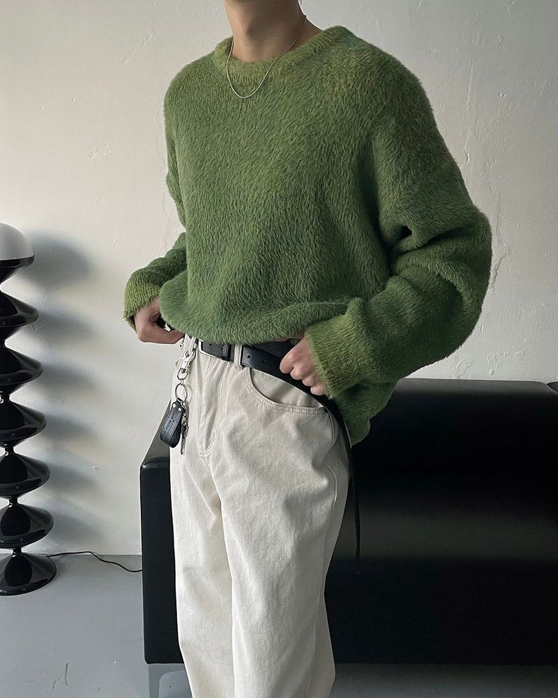RU2219 Loop Angora Round Knitwear (4 colors)
