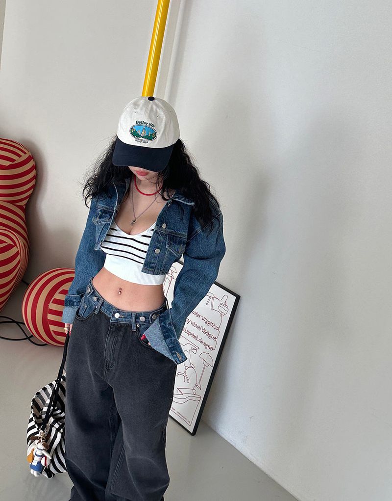 Eiffel Short Cropped Jean Jacket